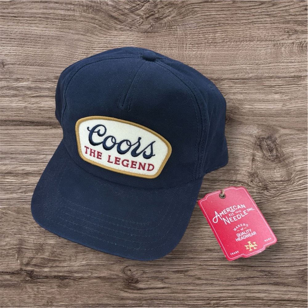 American Needle Canvas Roscoe Navy Blue Coors Legend Patch Hat